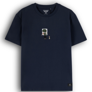 T shirt with embroidered chest pattern FSTS027