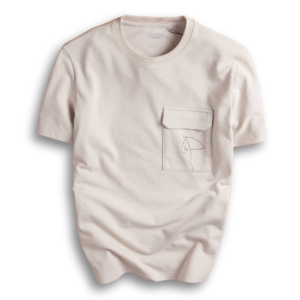 T shirt with printed pattern and chest pocket FSTS005