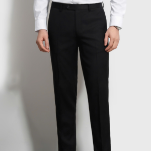 Black Anti-Wrinkle, Stretchy, Anti-Stain Pants 9QAUB531DEN