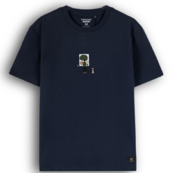 T shirt with embroidered chest pattern FSTS027